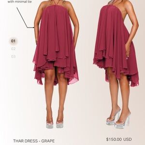 Thar Backless Dress in Rich Burgundy